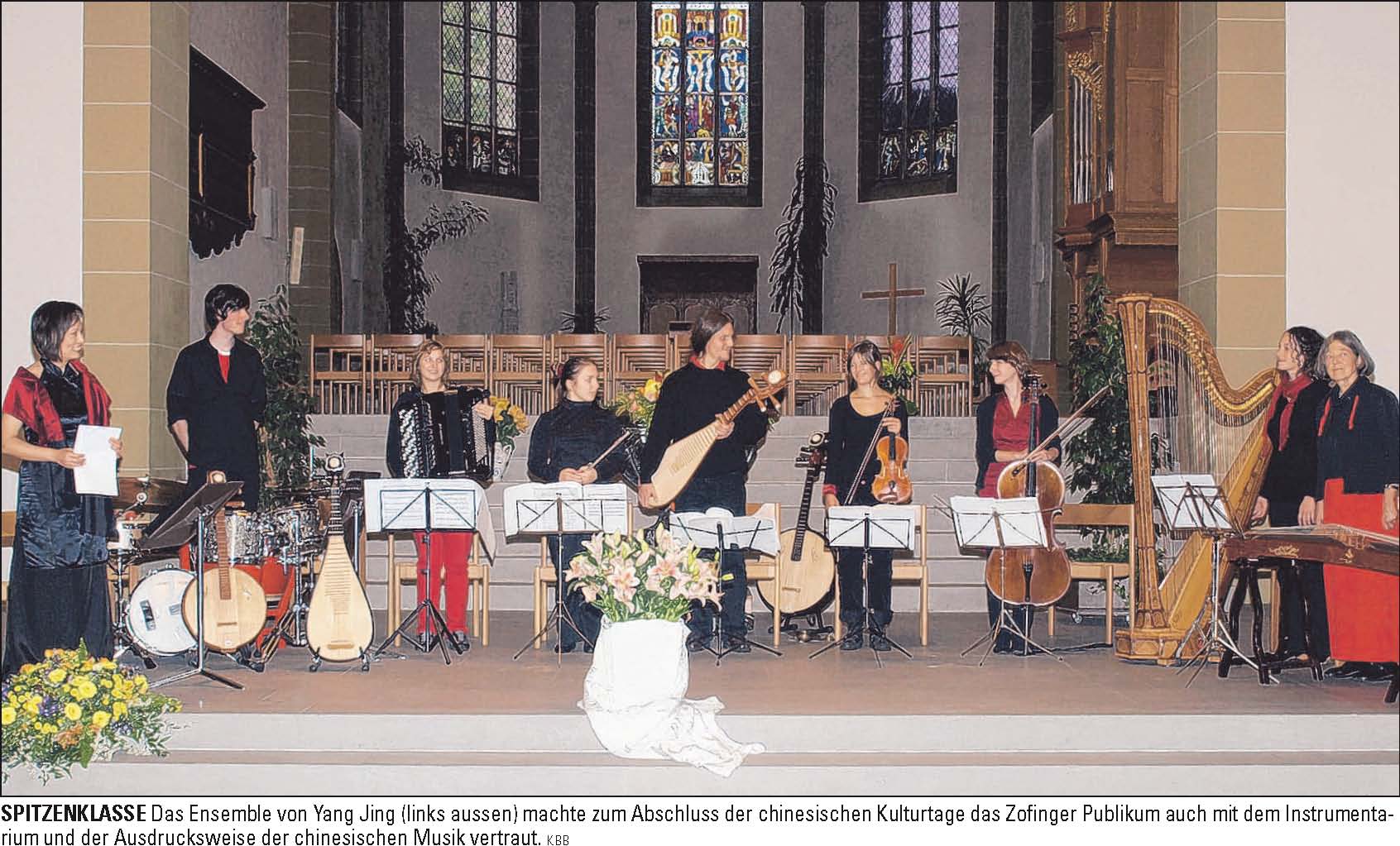 Schlusskonzert der Chinesischen Kulturtage Zofingen 25.10.2009